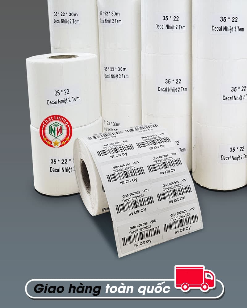 Giấy in tem 35x22 x2 (cuộn 30m) — ảnh 1/4