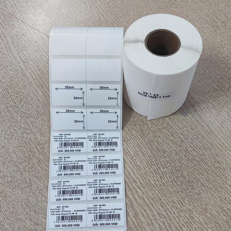 Giấy in tem 35x22 x2 (cuộn 30m) — ảnh 2/4