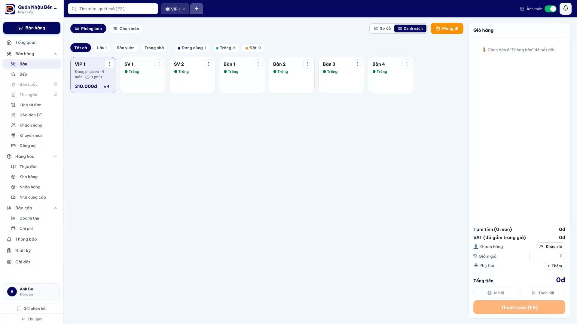 Màn bán hàng thật của CDPOS — không phải ảnh dựng